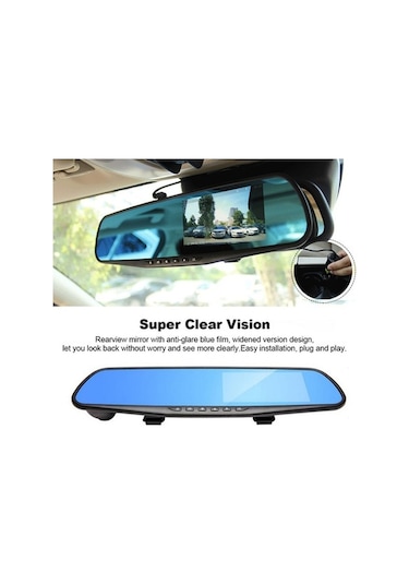 Supermarket1 1080p Hd Araç Geribakış Aynası, 170 Geniş Açı, G-sensor, Döngüsel Kayıt, Park Monitörü, Sürücü Kaydedici