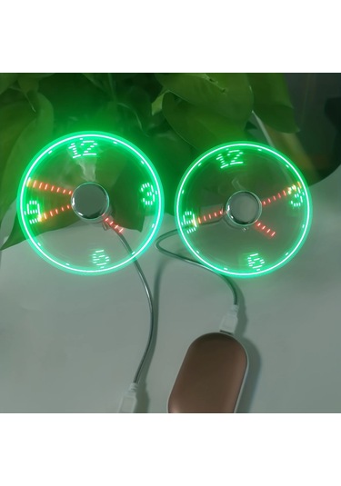 Led Zaman Göstergeli Taşınabilir 1 Adet Usb Fan Mini Esnek Soğutma Fanı A Diğer