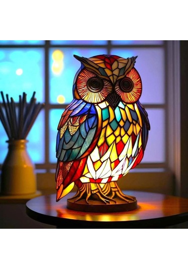 Suntek Çocuk Odası Dekorasyonu İçin Reçine Baykuş Şekilli Çok Renkli