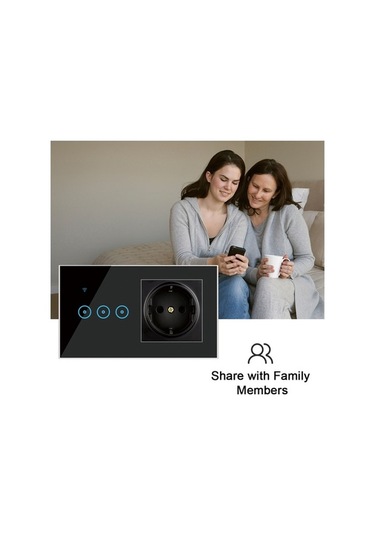Pazly Wi-fi Priz - Dokunmatik, Google Asistan, 2'li Grup, Uzaktan Kontrol, Akıllı Anahtarlı Priz Diğer