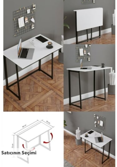 FahrettinKüçük 3290 Work Katlanır Çalışma Masası Beyaz
