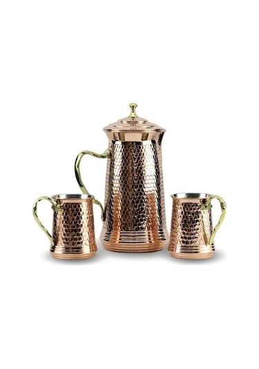 Bakır Sürahi Bardak Seti