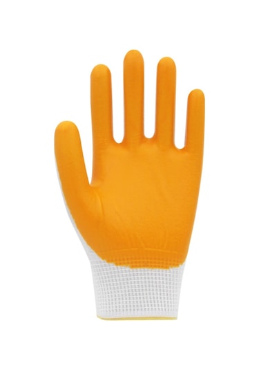 Beybi PN5 Polyester Örme Nitril Iş Eldiveni Beyaz – Sarı