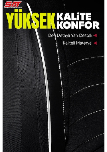 Era Serisi Universal Oto Koltuk Kılıfı Siyah-beyaz