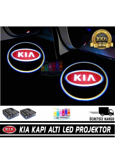 Kia Araçlar İçin Pilli Yapıştırmalı Kapı Altı Led Logo N11.20