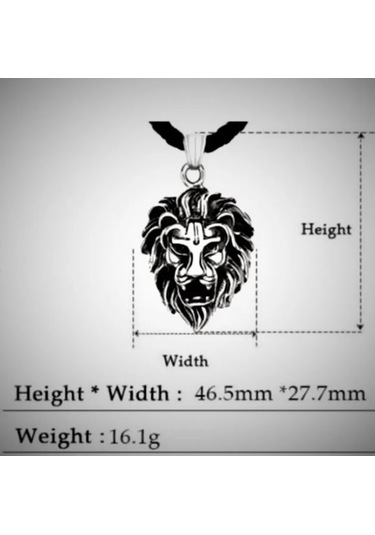 Paslanmaz Çelik Kral Aslan Kolye / 70 Cm Zincirli