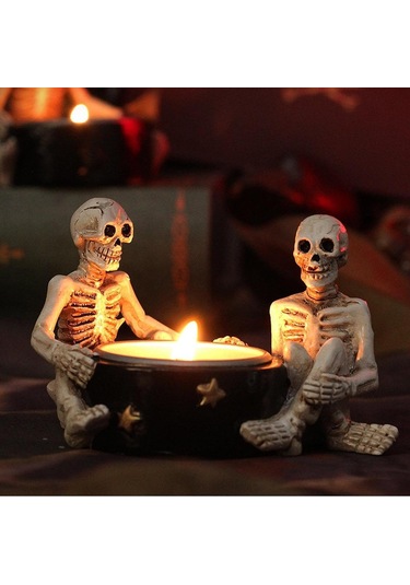 Suntek Cadılar Bayramı Mumluk Pratik 8,8-cm-x-6,6-cm-x-5,8-cm