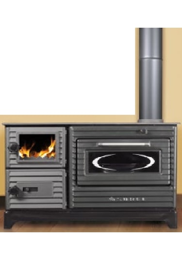 Sürel Camlı Döküm Tuğlalı Fırınlı Kuzine Soba Kömür Odun Uyuyan Tuğlalı