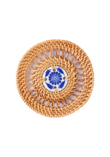Suntek Tatil Yemeği Yemek Ev Için Yuvarlak Dokuma Servis 8cm Kahverengi