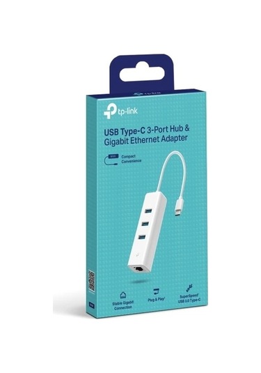 Tp-lınk Ue330c Usb Type-c 3-port Hub Ve Gigabit Ethernet Adaptörü