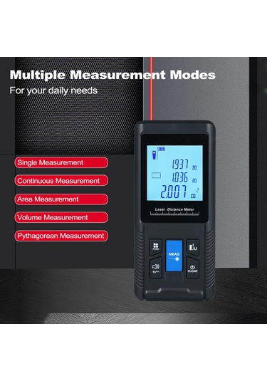 Reedark X100 El Tipi Lazer Ölçü Cihazı - 100m Aralık, 20 Veri Depolama, Alan/hacim/iki Nokta Ölçüm Modları, Ip54 Su Geçirmez, Siyah Pil Yok