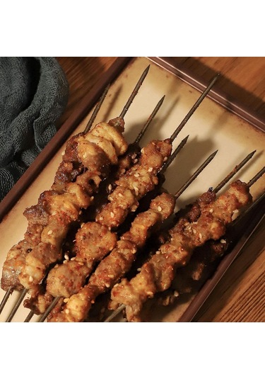 Paslanmaz Çelik Kaz Kuyruğu İğnesi 20 Cm 20 Adet Kalın Kızarmış Ördek İğnesi Kancalı Barbekü Aksesuarları Barbekü Şiş Kısa Asılı Tava Küçük Demir Sıcak