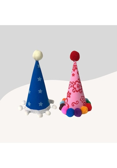 Kediler Ve Küçük Irk Köpekler İçin 2li Parti Şapkası Ps77 El Yapımı