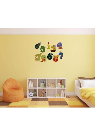 Duvar Süsü Sticker 2 Adet Renkli Rakamlı Pvc 48x33x0,5cm