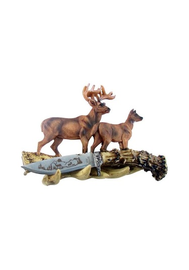 Sterling T 0267 Bıçaklı Duvar Süsü Geyikli Kahverengi