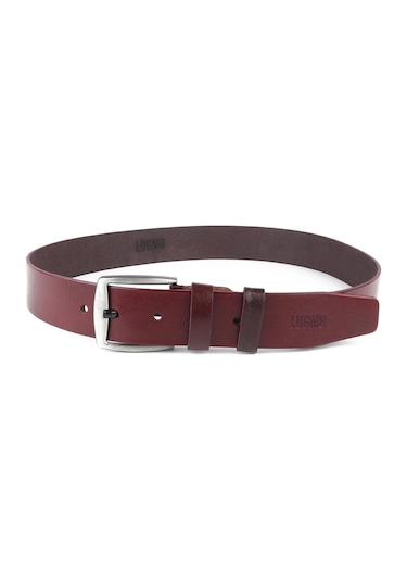 Lugmo Hakiki 100% Deri Erkek Kemer Bordo 4,5 Cm Bordo