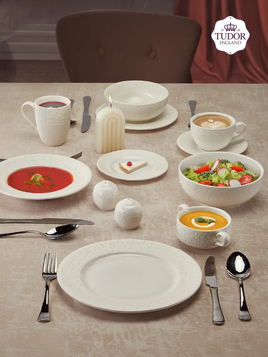 Tudor England Joyce Porselen Büyük Salata Kasesi 20 Cm 1,5 Lt 179418208 Beyaz