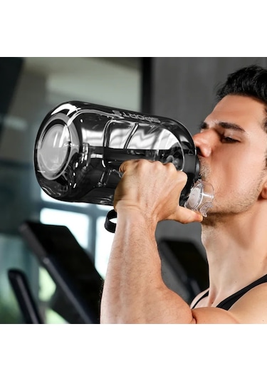1700ml/2500ml/3800ml Fitness Fincan Bpa Ücretsiz İçme Suyu Şişesi Büyük Black 2500ml Black