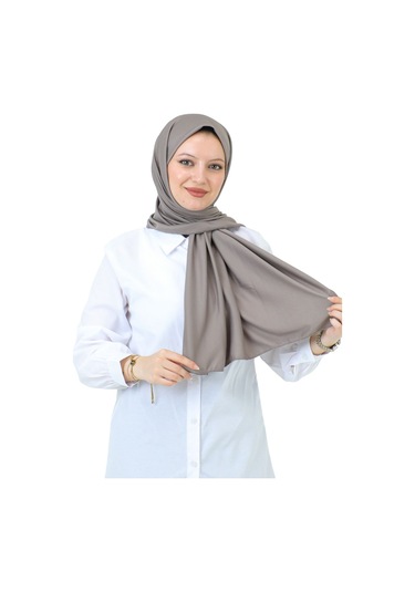 Şal Zarif Başörtüsü Eşarp Tesettür Giyim Uzun Abiyelik Koyu Vizon