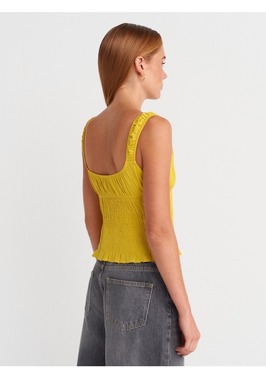 Dilvin 50867 Askılı Bluz-sarı Sari