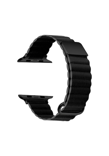 Watch 40mm Uyumlu Krd-78 Pu Deri Kordon Strap Kayış Cppl- Siyah