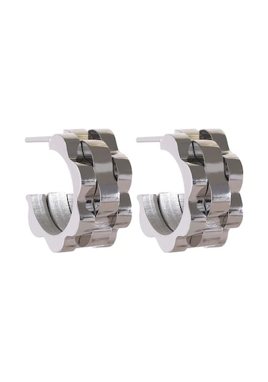 Gümüş Eetit Bildirimi Metal Doku Geometrik Paslanmaz Çelik 18k Altın Kaplama Küpe Minimalist Çekicilik Trendy Moda Klasik Takı Çok Renkli