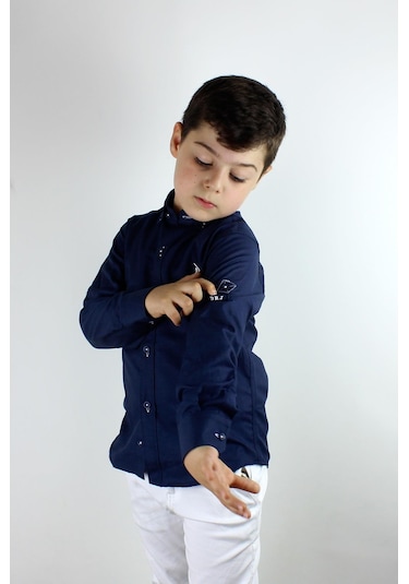 Doctor Junior Erkek Çocuk Gömlek Uzun Kol Lacivert
