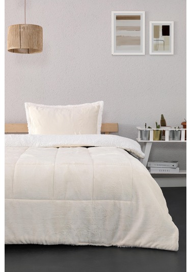 Comforter Tek Kişilik Battaniye Seti - Krem