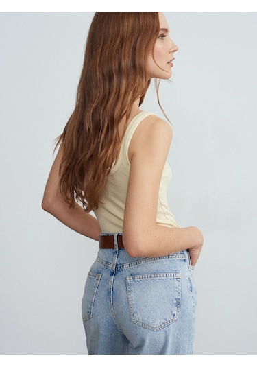 Dilvin 21053 Askılı Bodysuit-açık Sarı Açık Sarı