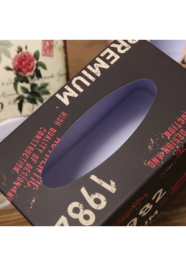 Açık Gri-avrupa Demir Tutucu Doku Kutusu Ev Masa Dekorasyonu Kare Peçete Levha Kağit Kutu Depolama Otomatik Kağıt Havlu