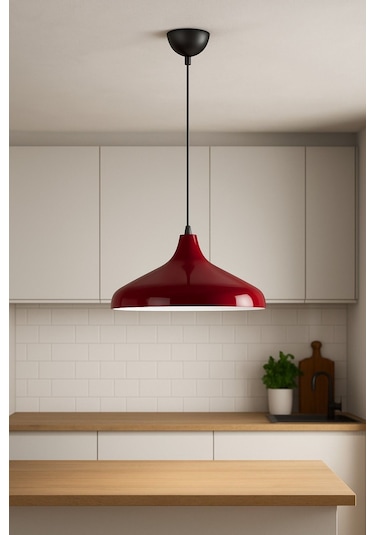 Nil Bordo Renk Özel Tasarım Modern Dekoratif Cafe Sarkıt Cafe - Mutfak Tekli Avize Bordo