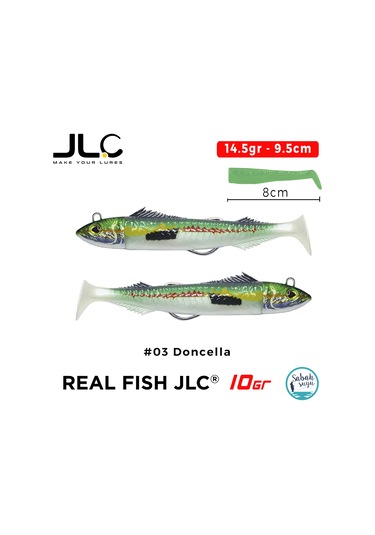 Jlc Real Fish 10 Combo Set 14.5gr 9.5cm 03 Doncella 2+2 Silikon Balık
