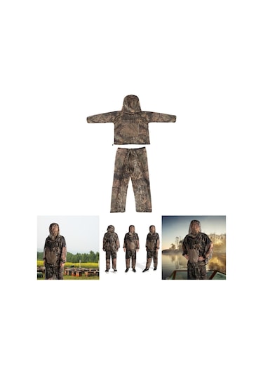 Homyl Mesh Kapşonlu Takımlar Avcı Erkekleri Korumak Xl-xxl Yeşil