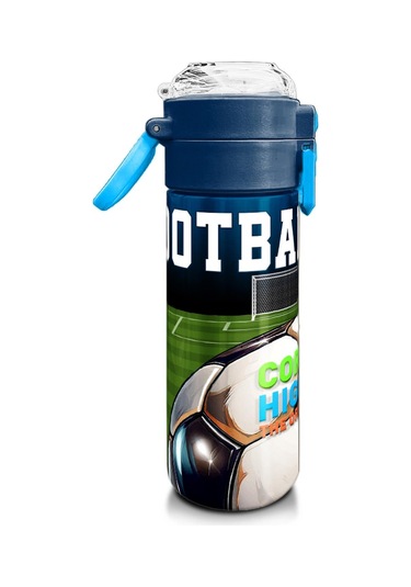 Coral High Kids Lacivert Futbol Desenli Pipetli Ve Direkt İçim Çelik Termos 500 Ml 31995 Siyah