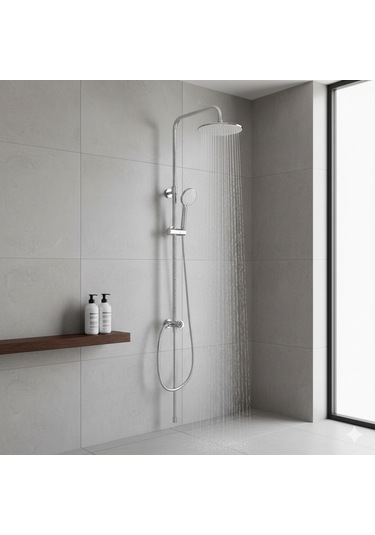 Eczacıbaşı Punto 201 Robot Tepe Duş Kolonu Banyo Duş Seti Krom Krom