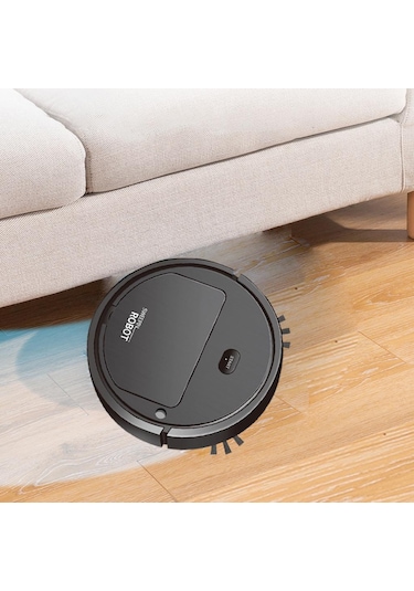 Suntek 4'ü 1 Arada Robot Süpürge Usb Şarjı Ev Evcil Siyah