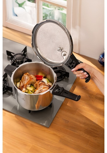 Emsan Fast Cooker Çift Emniyetli Düdüklü Tencere 6 Lt Siyah