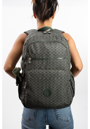 Ultra Hafif Çok Cepli Su Geçirmez Sırt Çantası Unisex Desenli Haki Yeşili Model: 571-1b - Haki