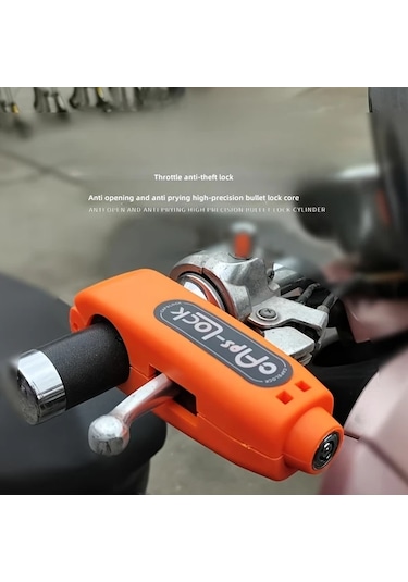 Chuangyinshop 1 Adet Dayanıklı Abs Bisiklet Ve Motosiklet Mekanik Kilit, Anahtarlı, Turuncu