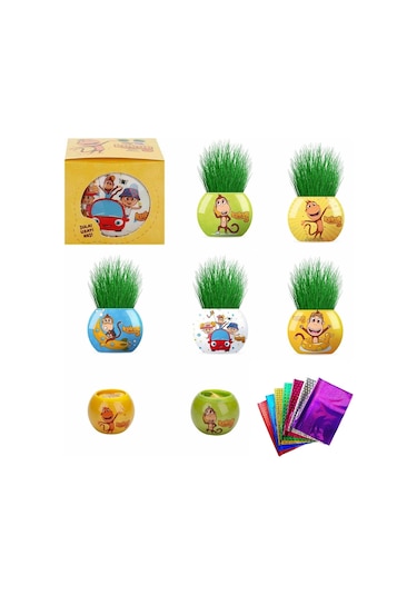 Kukuli Çim Adam Doğum Günü Hediye Paketi Ile Birlikte Okul Öncesi Kreş Aktivite Etkinlikler 5 Adet