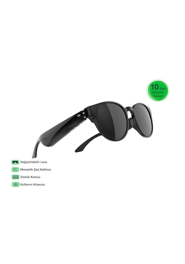 Wiami Akıllı Güneş Gözlüğü - Bluetooth, Sesli Komut Ve Stereo Hoparlör Siyah