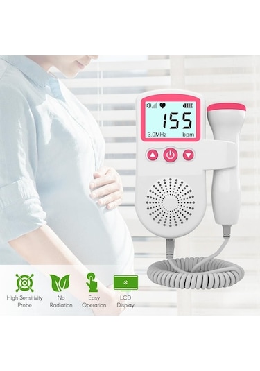 Yunjiwu Gebelik Fetal Doppler Bebek Kalp Atış Monitörü 50-230bpm 3mhz Mavi