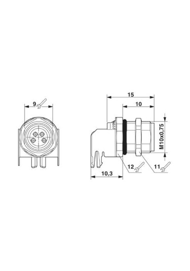 Phoenix Sacc-dsı-m8fs-4con-m10-l90-sh ,m8/4-pin Açılı Dişi Pcb Soket