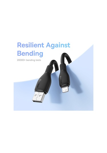 Baseus Pudding Serisi 2.4a Usb - 8 Pin Hızlı Şarj Veri Kablosu, Uzunluk:2m