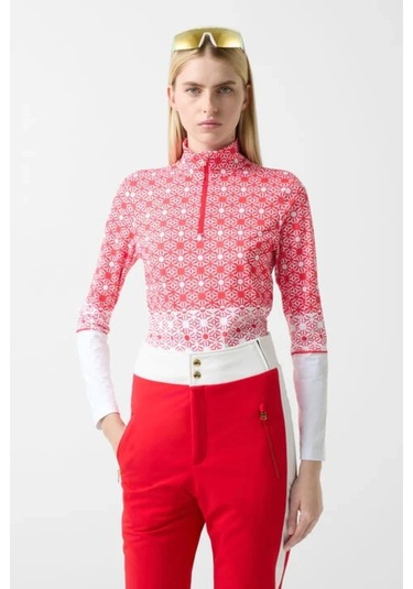 Bogner Sport First Layer Beline Termal Kadın Kayak Içlik İçlik Kırmızı - Beyaz