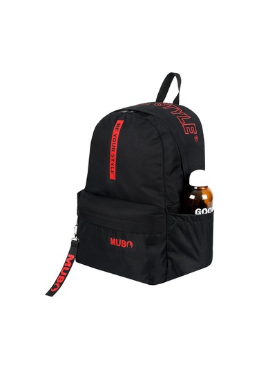 Geniş Hacimli Günlük Ve Okul Kullanımına Uygun Unisex Siyah Kırmızı Sırt Çantası Pwcnt005 Siyah Kırmızı