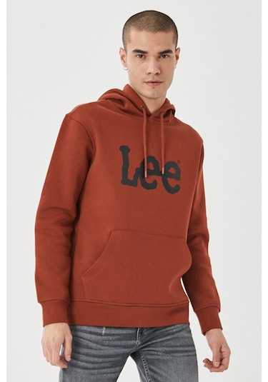 Lee Regular Fit Normal Kesim %100 Pamuk Kapüşonlu Sweatshirt L212021810 Taba
