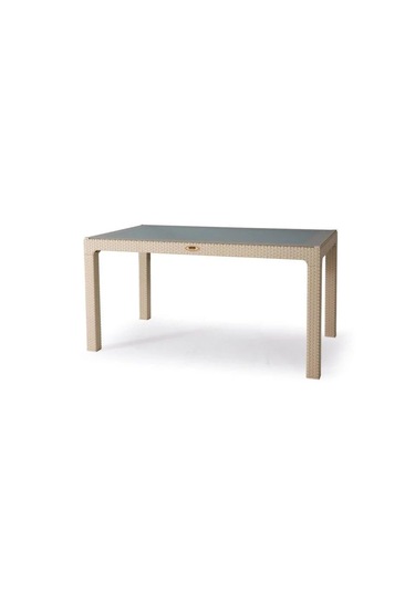 6 Adet Victor Koltuk 90x150 Camlı Masa Set Kapuçino