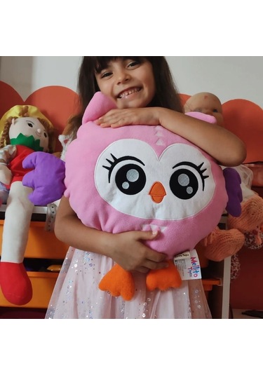 Peluş Yumuşak Oyuncak Ve Yastık - Sevimli Oda Dekoru Ve Uyku Arkadaşı Yıkanabilir Baykuş Kız