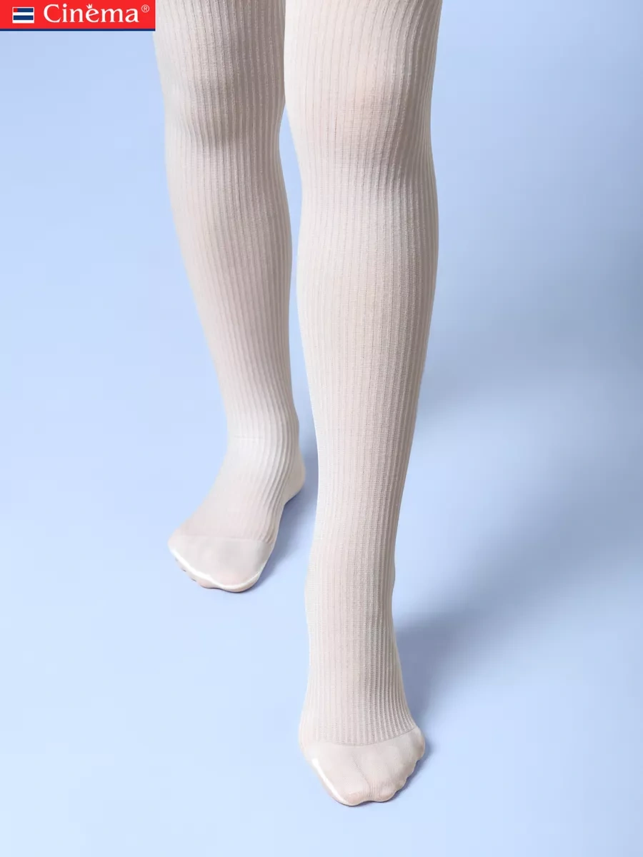 Cinema Kızlar İçin Okul Beyaz Çizgili Külotlu Çoraplar 28750453 Beyaz